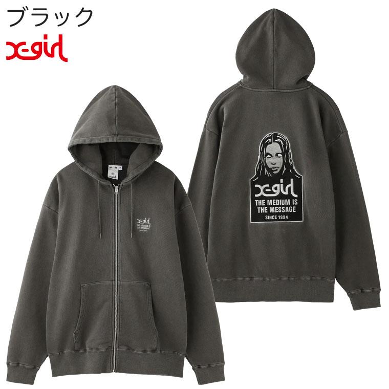 X-girl エックスガール パーカー MESSAGE AND FACE FADED ZIP UP X-girl エックスガール パーカー MESSAGE AND FACE FADED ZIP UP