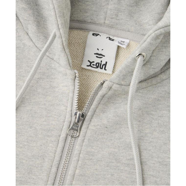 X-girl（エックスガール） パーカー CIRCLE LOGO AND FACE ZIP UP