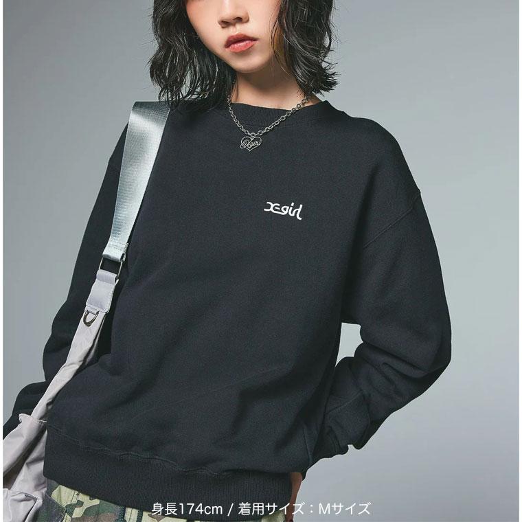 X-girl（エックスガール） トレーナー FACE PATCH AND LOGO CREWNECK