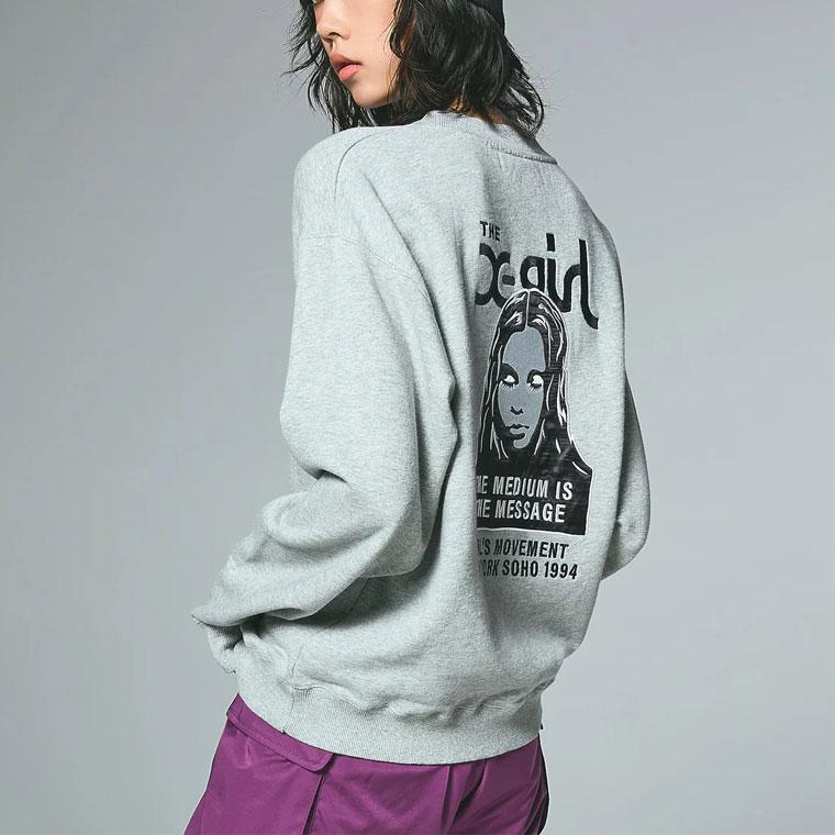 X-girl（エックスガール） トレーナー FACE PATCH AND LOGO CREWNECK