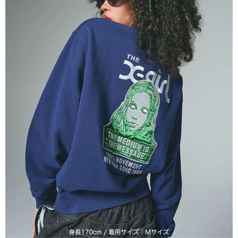 X-girl（エックスガール） トレーナー FACE PATCH AND LOGO CREWNECK