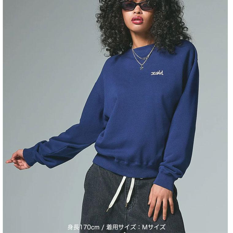 X-girl（エックスガール） トレーナー FACE PATCH AND LOGO CREWNECK