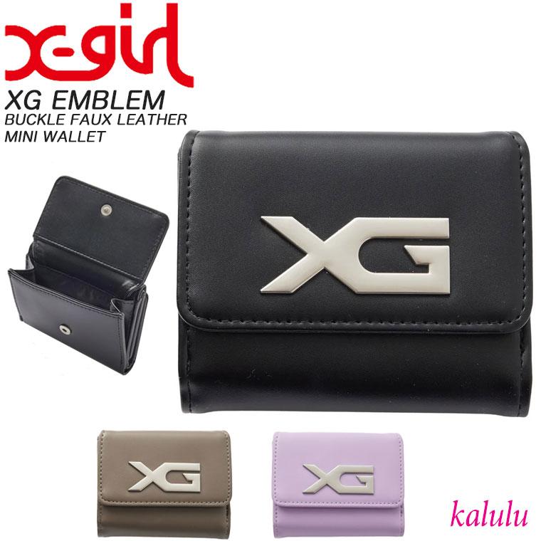 X-girl（エックスガール） 財布 XG EMBLEM BUCKLE FAUX LEATHER MINI