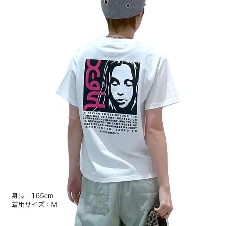 X-girl（エックスガール） X-girl Tシャツ SIDE LOGO FACE LABEL S/S