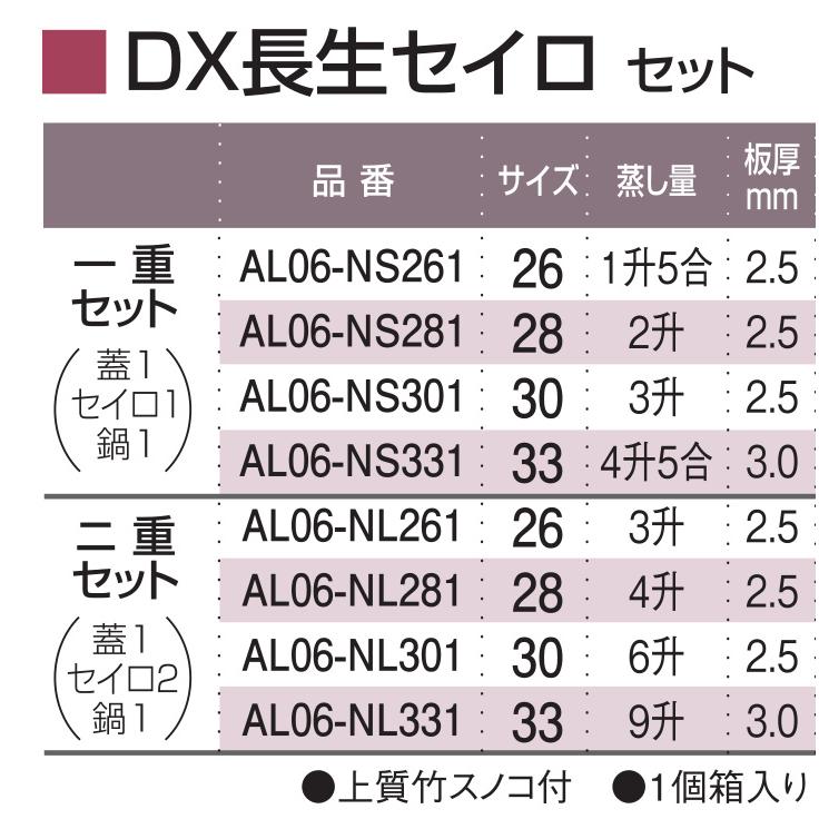 DX長生セイロセット二重 28cm ガス用の画像