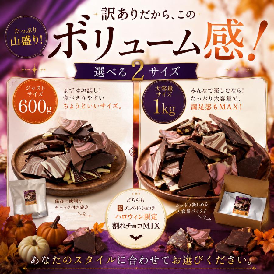チュベ・ド・ショコラ ハロウィン 割れチョコ7種ミックス2026 600g ※10