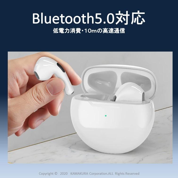 イヤホン Bluetooth ワイヤレス  iPhone pro6 ブルートゥース イヤホンマイク Bluetooth 独立型 白 ヘッドセット 充電ケース付き HIFI 高音質 スマホ｜kamakura-20200101｜07
