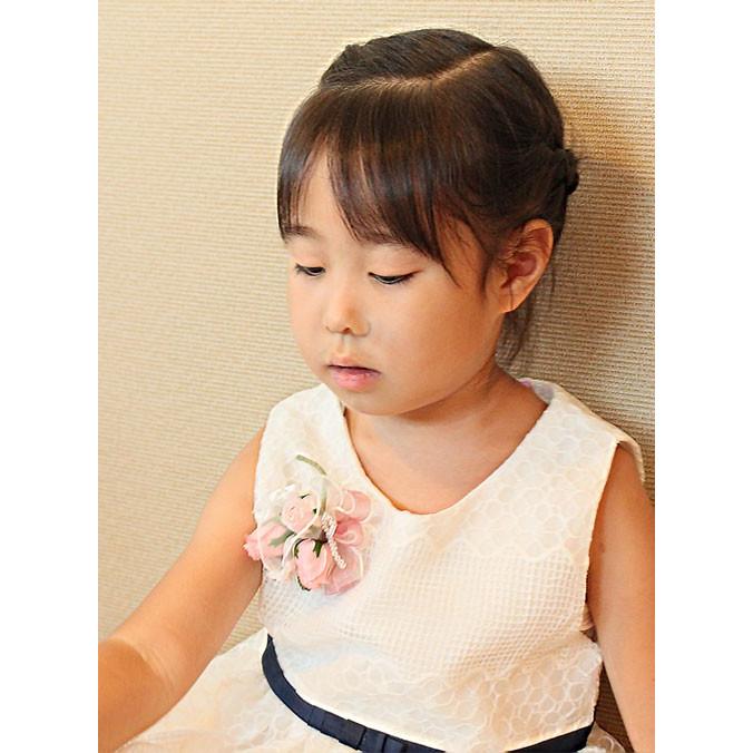 コサージュ 親子 お揃い おそろい 女の子 入学式 卒業式 発表会 七五三 花 バラ 白 パール 卓越 フリル ペア 2個 オーガンジー ピンク オレンジ ホワイト セット