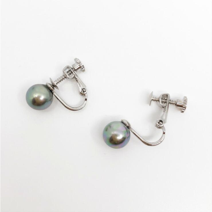 パール ネックレス イヤリング 2点セット ホワイト ブラック グレー 7