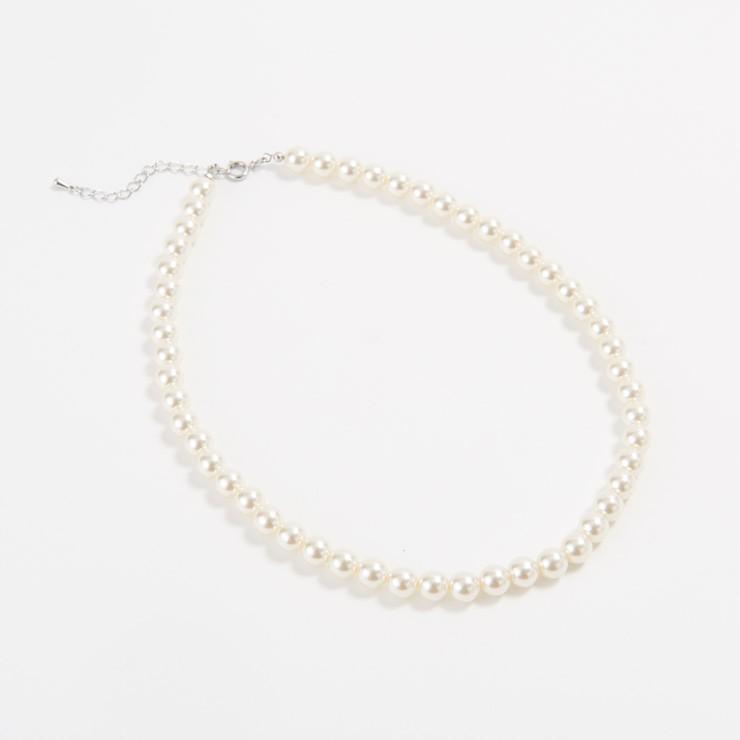 パール ネックレス ホワイト 白 ブラック 黒 グレー 8ミリ 8mm 42