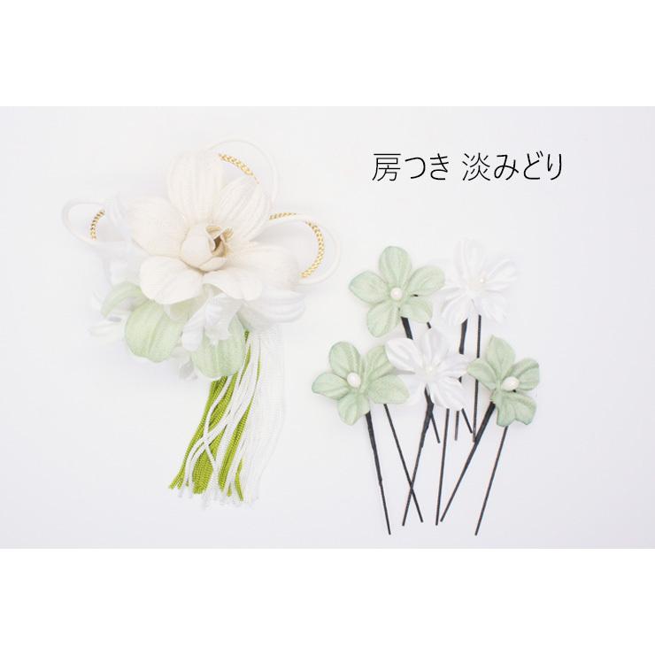 和装 髪飾り セット 蘭 花びら 揺れる ヘアクリップ 花 Uピン 5本