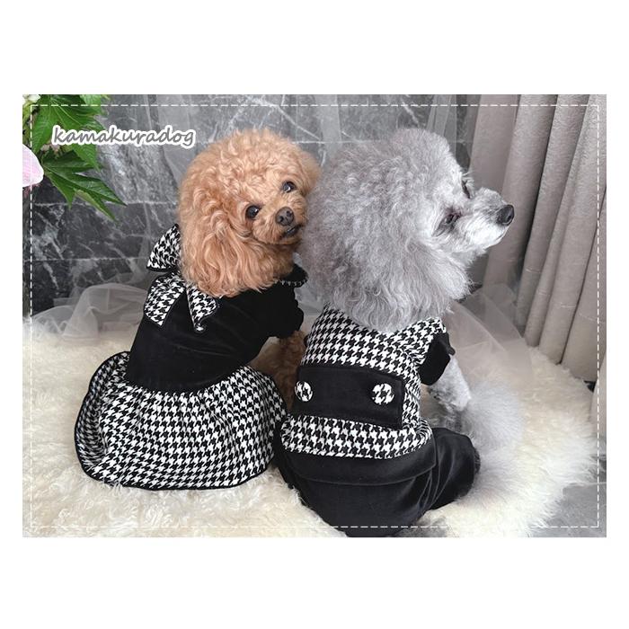 kamakuradog（鎌倉DOG） 千鳥柄ワンピース＆つなぎ 犬 服 : 鎌倉DOG