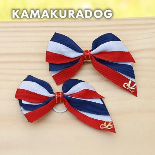 kamakuradog リボントリコロール（大・ゴム/バレッタ・1個） チワワ 