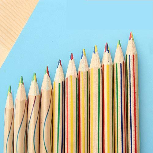 カイチ Caiqi 10本 虹色鉛筆 4色芯 かわいい多色絵画鉛筆 カラフル芯ペン 落書きカラー鉛筆 文房具 絵画ツール ミックス色木製 S Kaマート 通販 Yahoo ショッピング