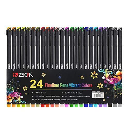 Zscm カラーペン セット 24色 水性 セット 細い線 ペン 筆 絵筆 ファインラインペン 0 4ミリ 極細線 絵を描く デッサン 文房具 手帳 S Kaマート 通販 Yahoo ショッピング