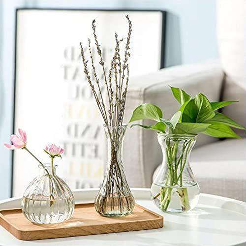 誕生日プレゼント Kinokino 花瓶 ガラス 小さい フラワーベース 北欧 3個セット Krntner Pflege Service 04b At