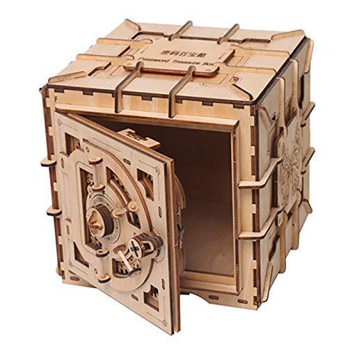 【本物新品保証】 フェリモア 木製模型 組み立て式 接着剤不要 3D 工作 木工 立体パズル ダイヤル式 木製金庫 パズルゲーム