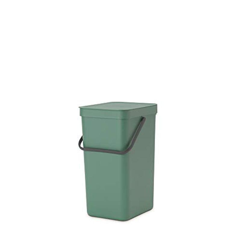 柔らかな質感の ブラバンシア ゴミ箱 ダストボックス フタ付 ソート&ゴー コンパクト 16L グリーン 129827 収納ケース
