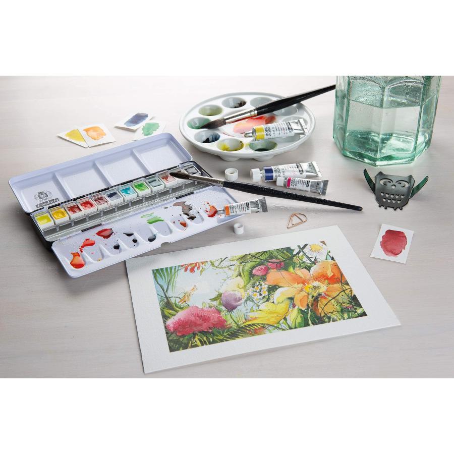 - HORADAM AQUARELL Empty Box for 12 x 1/2 Cells 74 913 097 Black Metal Box with Mixing Palette for 【Products】 Individual