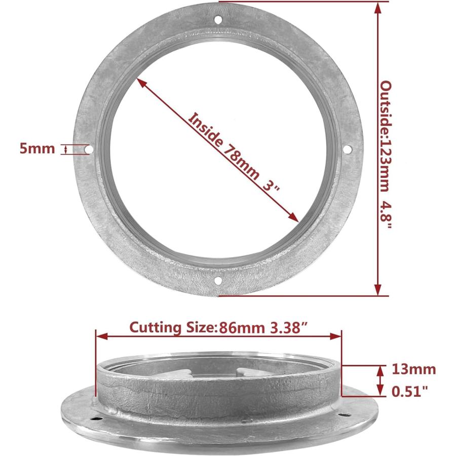 ISURE MARINE 3 inch Hatch 316 Stainless Steel Round Non Slip Inspection Hatch Deck Plate with Detachable Cover for Marin｜kame-express｜02