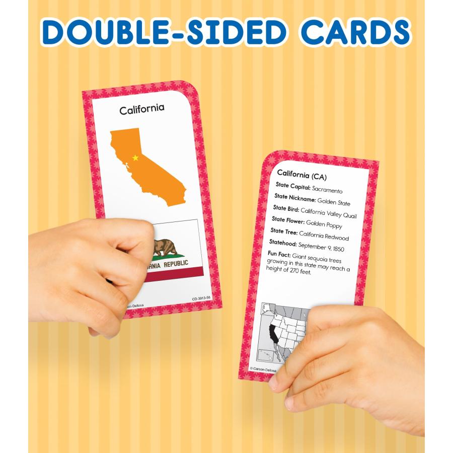 Carson Dellosa 109-Piece States and Capitals Flash Cards for Kids Classroom Geography Games for Kids 8-12 Picture Flash｜kame-express｜05