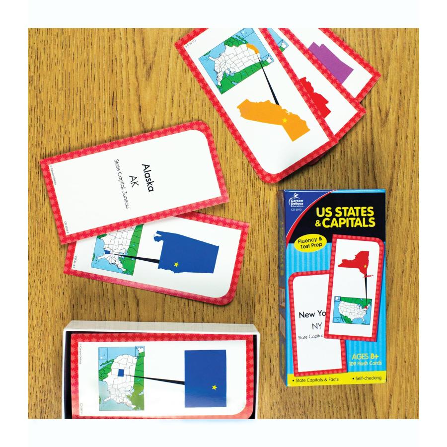 Carson Dellosa 109-Piece States and Capitals Flash Cards for Kids Classroom Geography Games for Kids 8-12 Picture Flash｜kame-express｜06