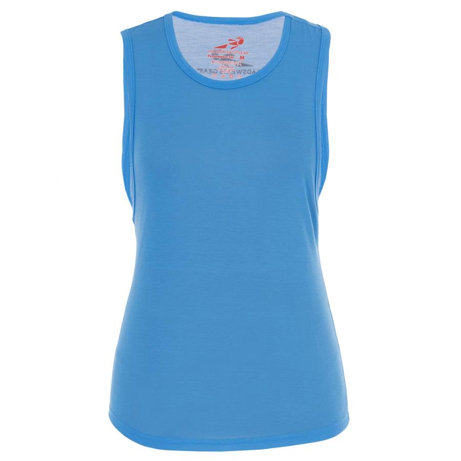 Headsweats Women's Standard Performance Cutoff Tank Top Light Blue ...
