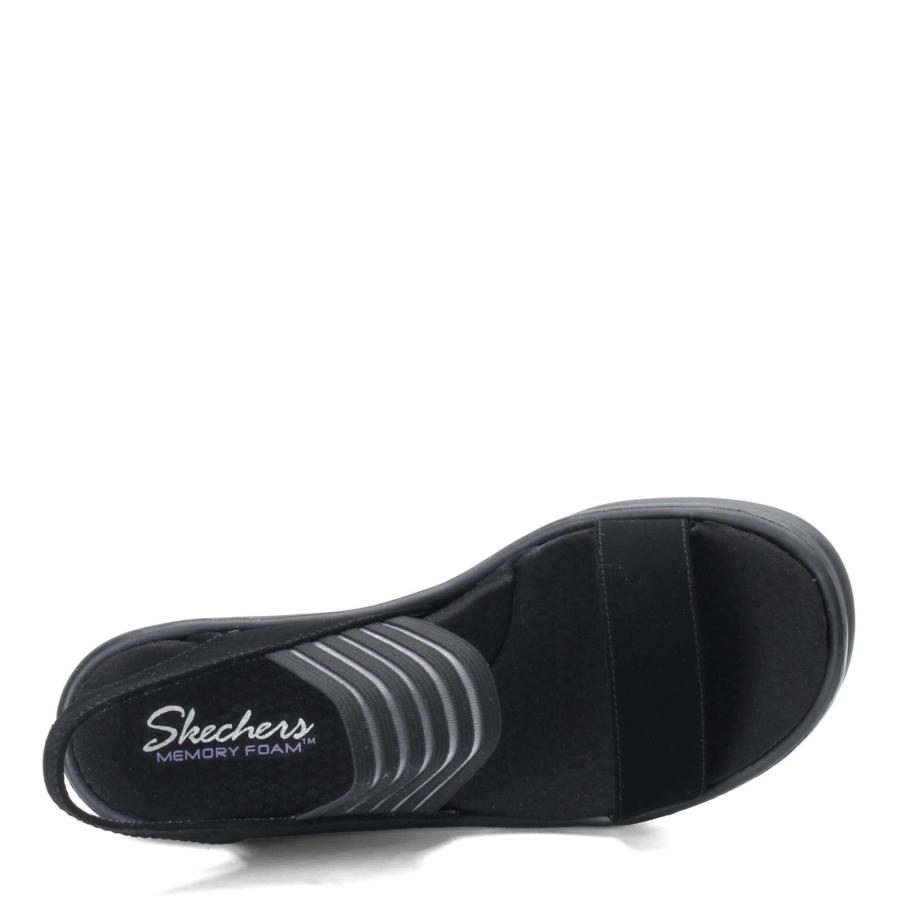 Skechers Cali Women's Rumblers-Sci-Fi Wedge Sandal Black 5 M US｜kame-express｜05