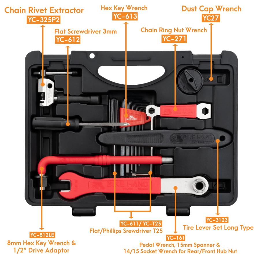 BIKEHAND 19 Piece Bike Bicycle Repair Tool Kit Set - Great Bike Maintenance Tools for Mountain & Road Bike - Bike Tools｜kame-express｜02