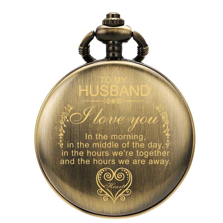 oyeaho Pocket Watches Pocket Watch to Husband King Personalized Pocket Watches for Men with Chain Gifts for Love (a1.Bro｜kame-express｜05