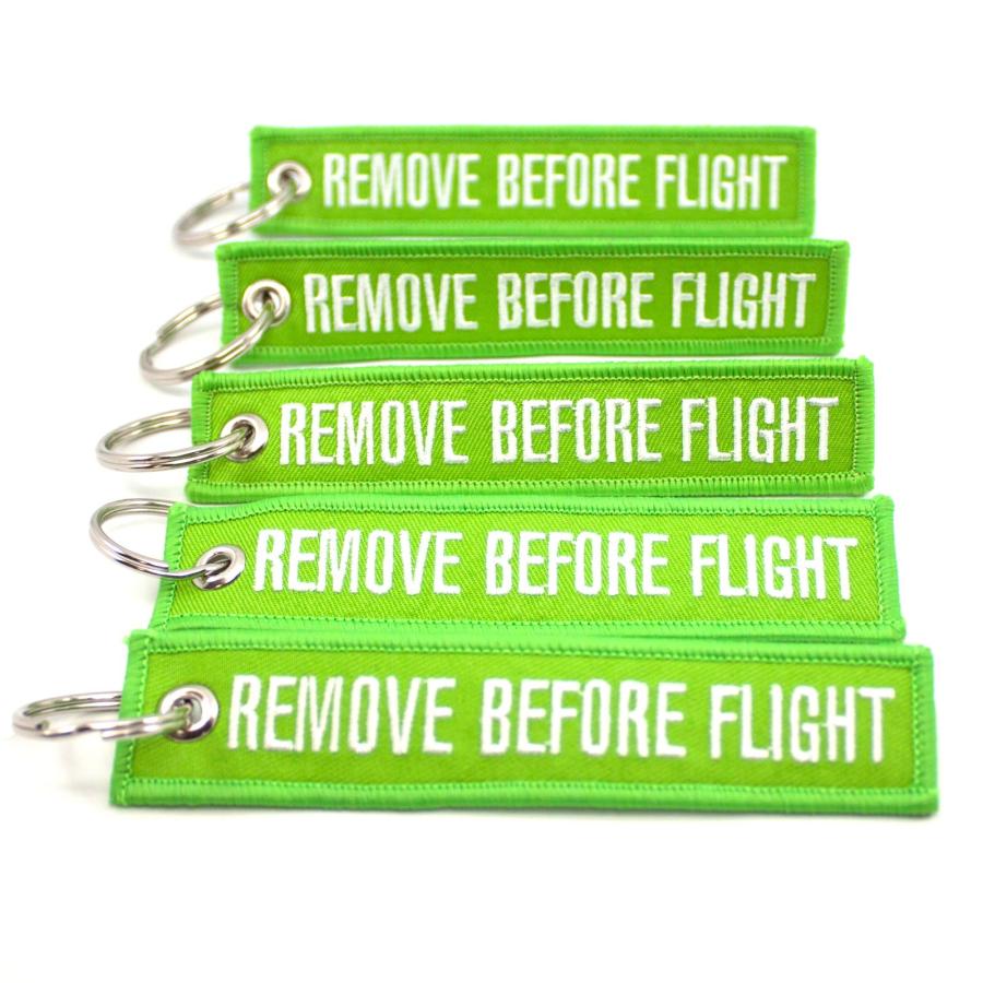 Rotary13B1 Remove Before Flight Key Chain - 5 Pack Lime Green/White｜kame-express｜02