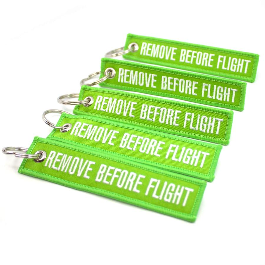 Rotary13B1 Remove Before Flight Key Chain - 5 Pack Lime Green/White｜kame-express｜03