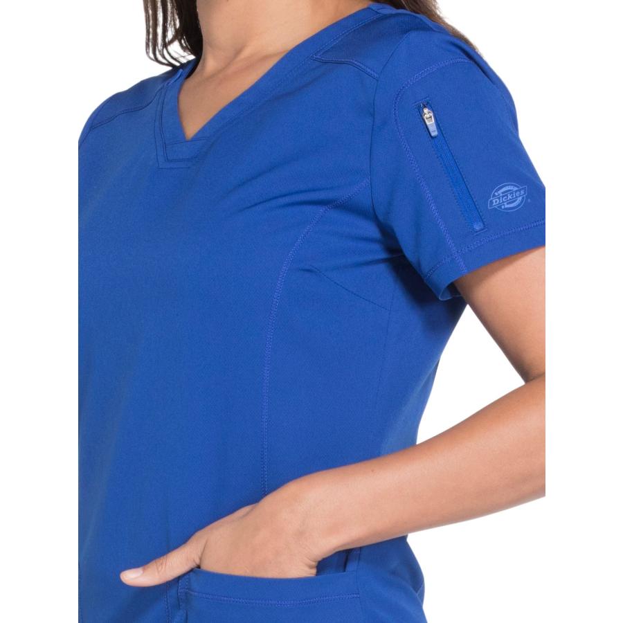 Dickies Dynamix Womens Tops Athletic-Inspired V-Neck Scrub Top with Four-Way Stretch and Moisture Wicking DK730 S Galaxy｜kame-express｜03