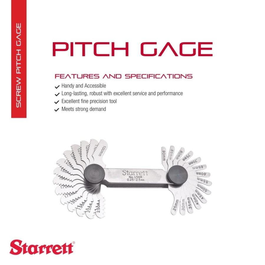 Starrett Steel Screw Pitch Gage with Locking Device Ideal for Construction Work and Home Improvement 0.25 2.50mm Ran : 9uqp5j1g55 : かめよしエクスプレス