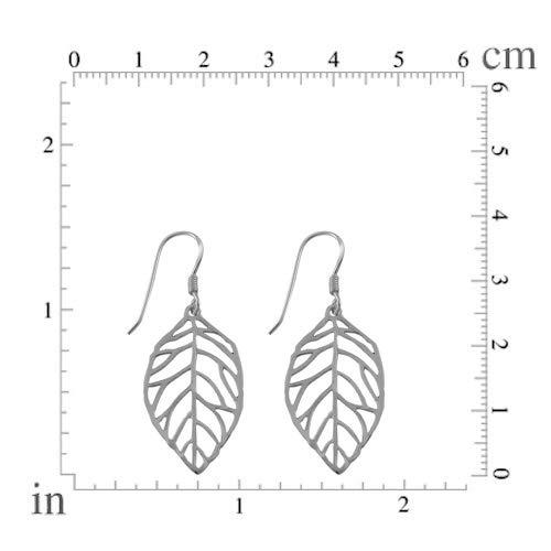 MIMI Sterling Silver Cut Out Leaf Drop Dangle Earrings｜kame-express｜04