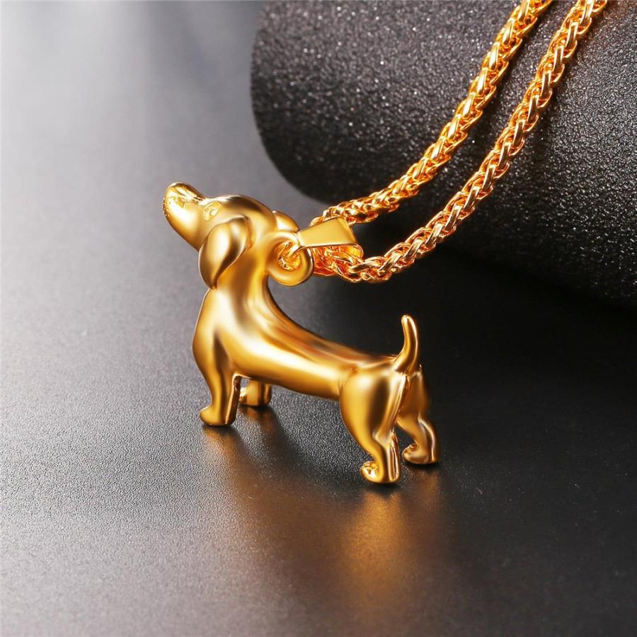 U7 Pet Dachshund Dog Necklace 18K Gold Plated Animal Jewelry Pet Lover Gift｜kame-express｜04