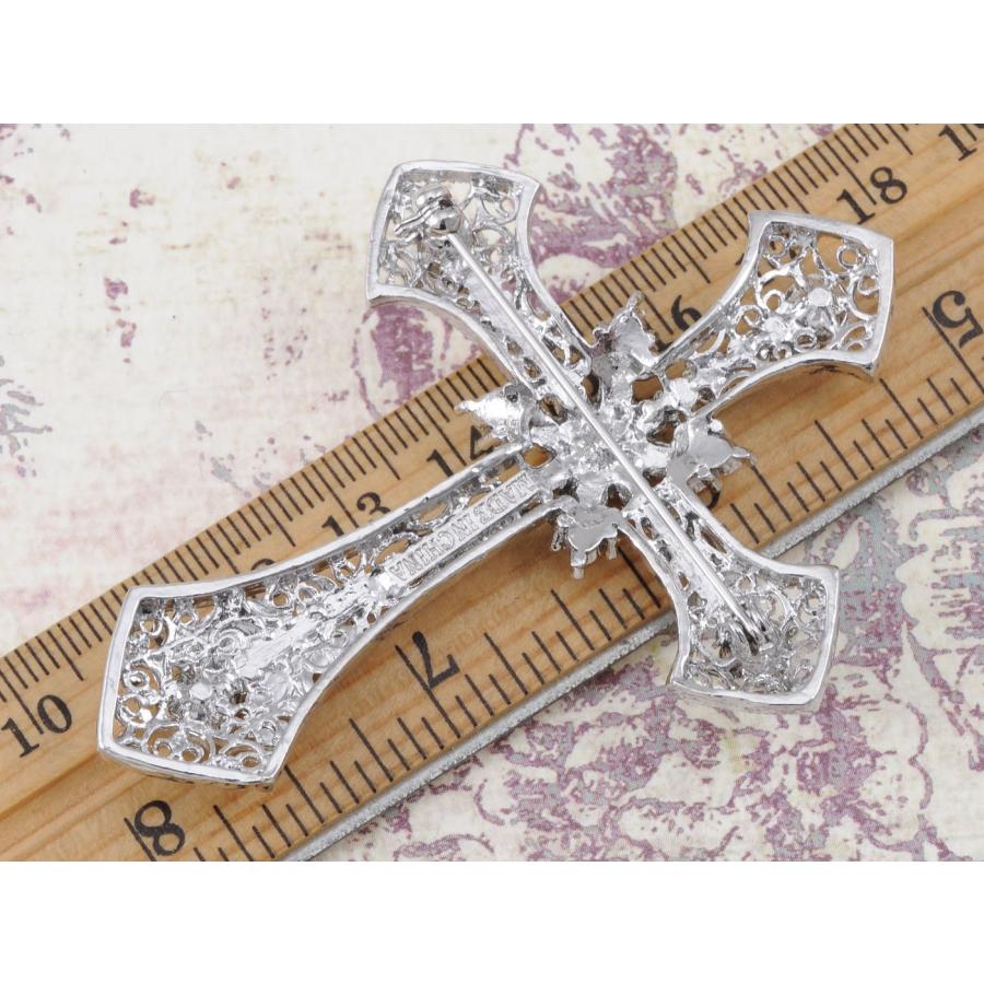 Alilang Holy Anglo Saxon Clear Crystal Rhinestone Christian Cross Jewelry Pin Brooch｜kame-express｜02