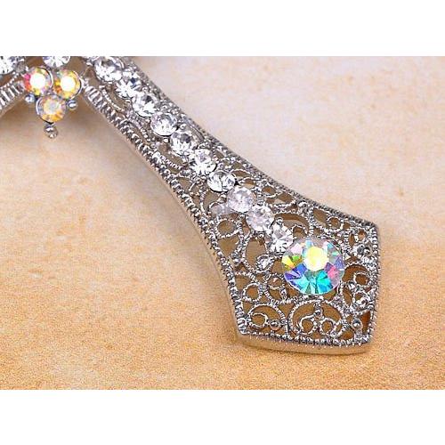 Alilang Holy Anglo Saxon Clear Crystal Rhinestone Christian Cross Jewelry Pin Brooch｜kame-express｜04