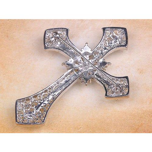 Alilang Holy Anglo Saxon Clear Crystal Rhinestone Christian Cross Jewelry Pin Brooch｜kame-express｜05