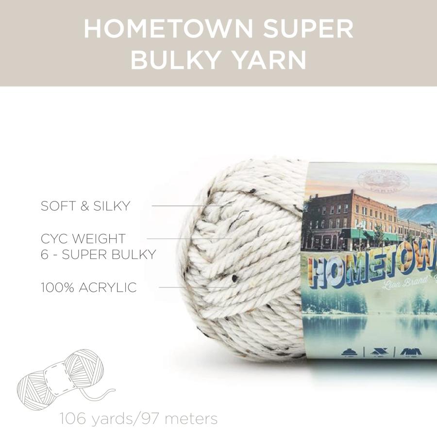 Lion Brand Yarn Hometown Yarn Bulky Yarn Yarn for Knitting and Crocheting 3-Pack Louisville Julep｜kame-express｜04