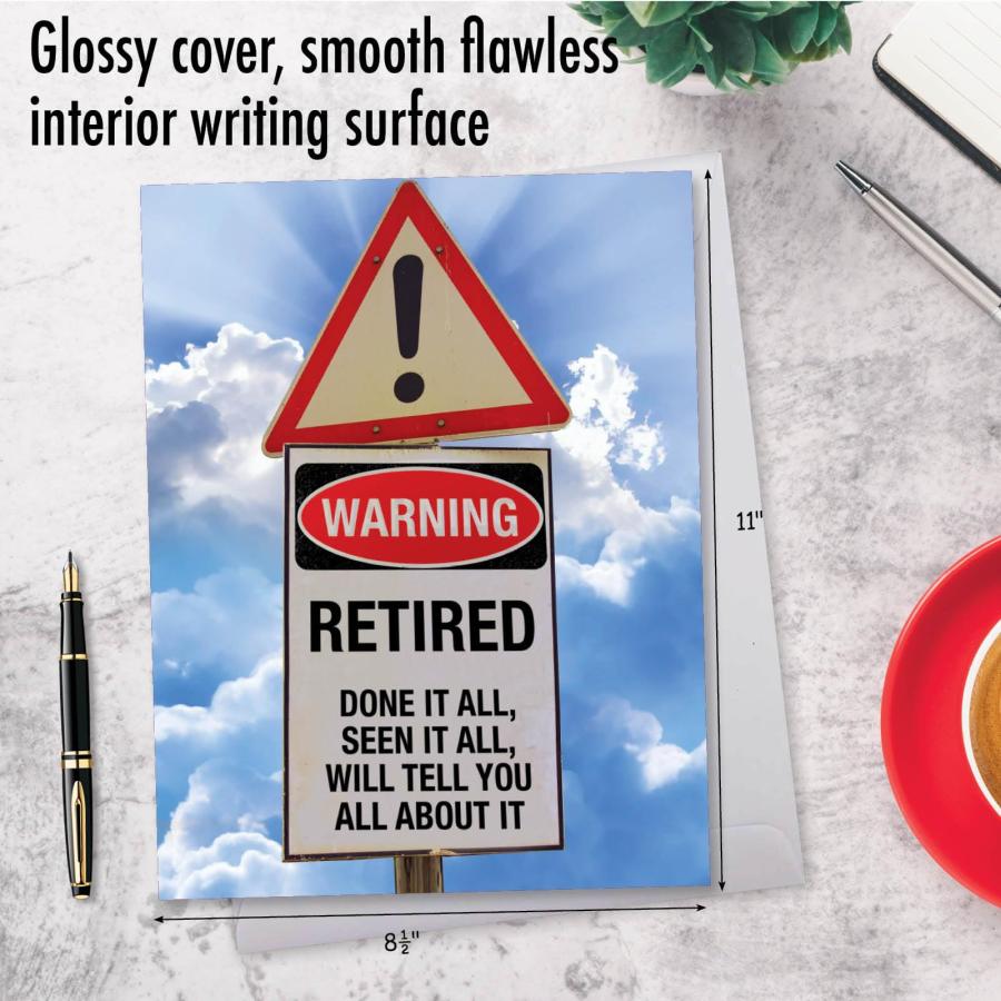 NobleWorks - Big Funny Retirement Paper Card From Us 8.5 x 11 Inch with ...