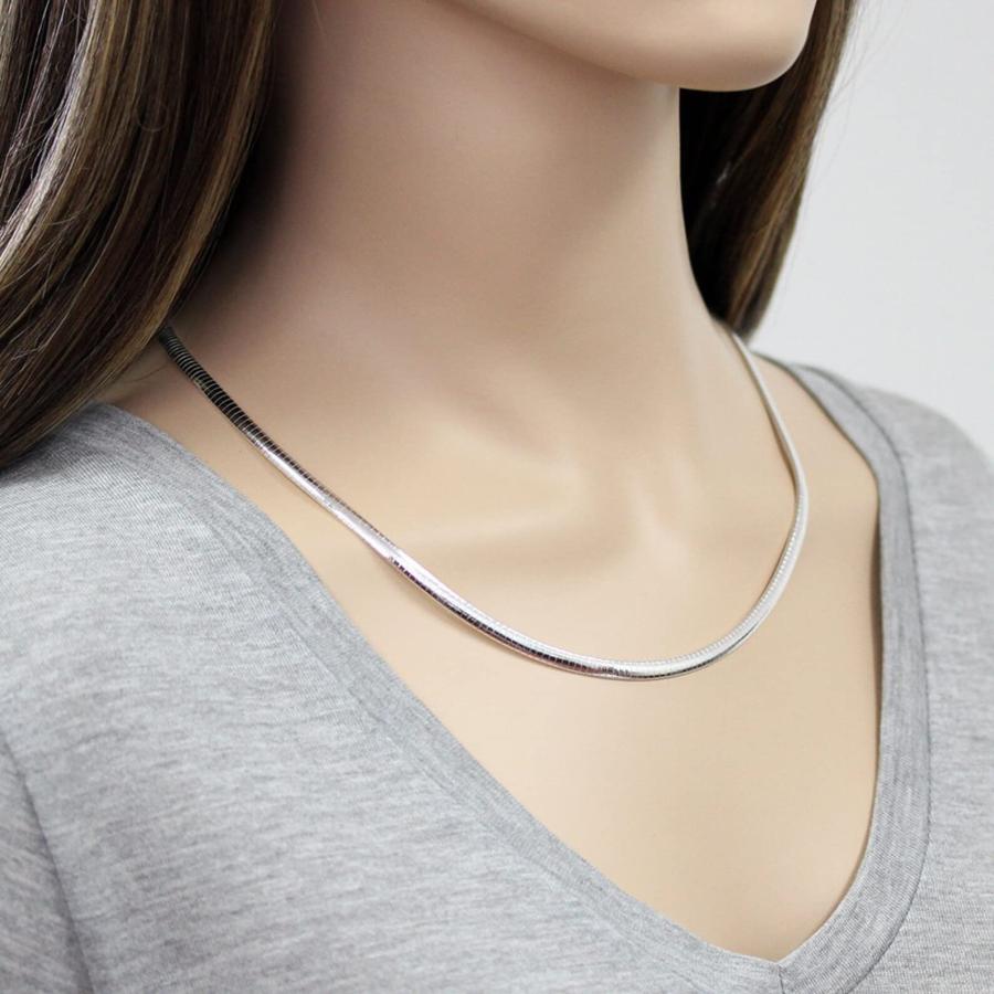 Verona Jewelers 925 Sterling Silver Flexible Italian Flat Omega Chain Necklace- 4MM 6MM Cubetto Italy Wire Necklace Chai｜kame-express｜04