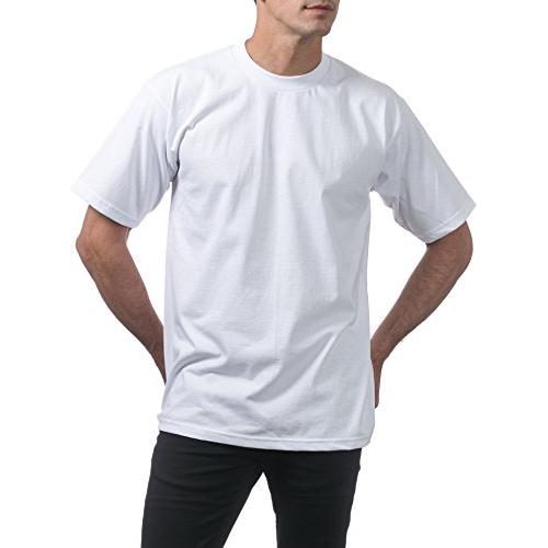 Pro Club Men's 3-Pack Heavyweight Cotton Short Sleeve Crew Neck T-Shirt White Medium｜kame-express｜04