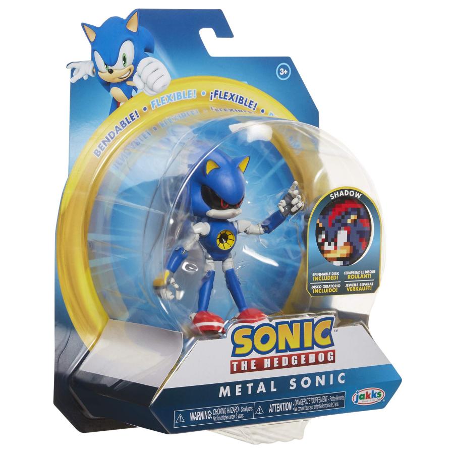 Sonic The Hedgehog Collectible Metal Sonic 4 Bendable Flexible Action Figure with Bendable Limbs & Spinable Friend Disk｜kame-express｜06