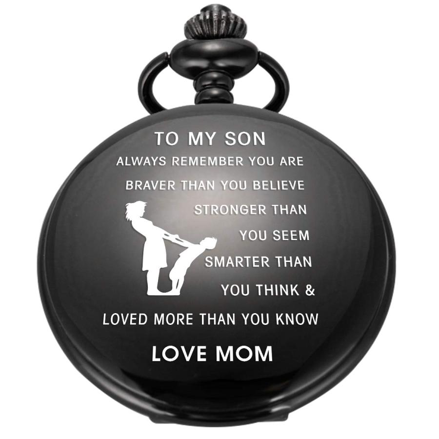 Pocket Watches Pocket Watch to Son Personalized Pocket Watches for Men with Chain Gifts for Son from Mom Dad-Engraved Po｜kame-express｜05