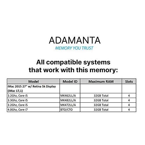 Adamanta 16GB (2x8GB) Apple Memory Upgrade Compatible with Late 2015 iMac 27 Retina 5K Display DDR3/DDR3L 1867Mhz PC3L-1｜kame-express｜02