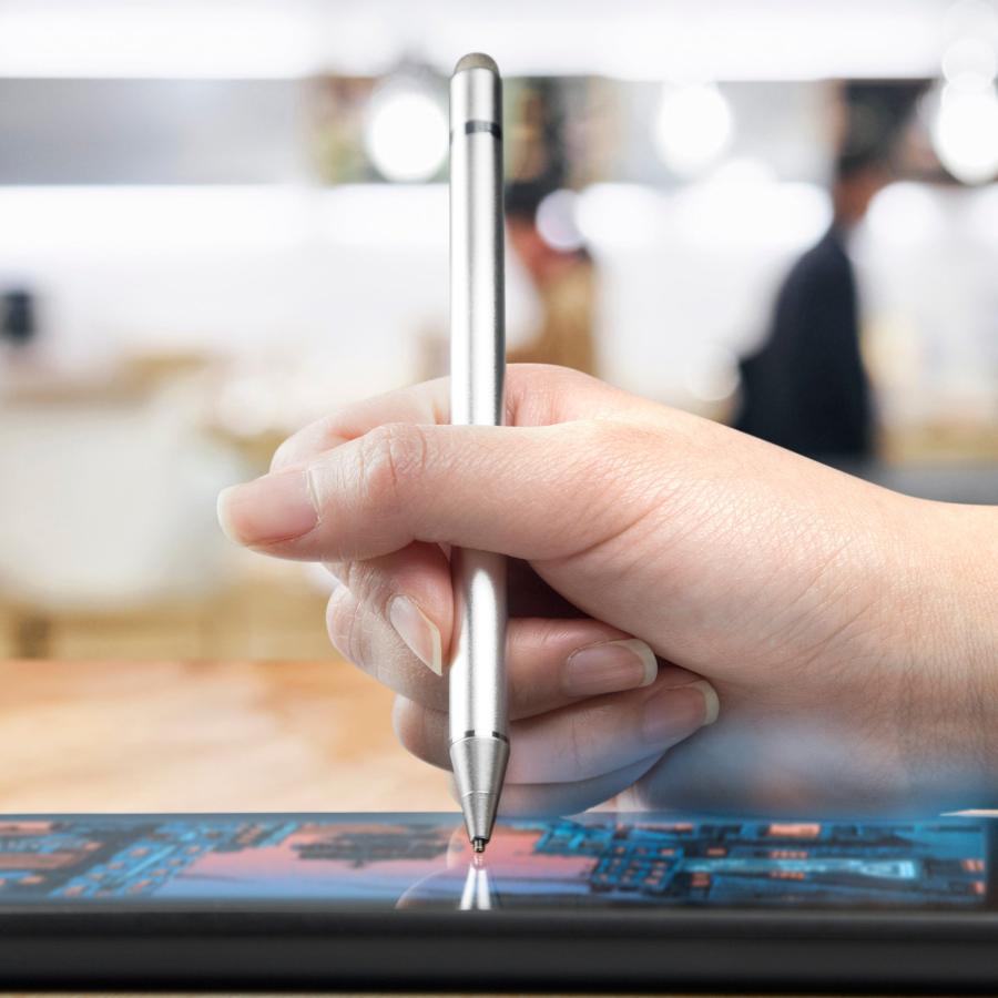 BoxWave Stylus Pen Für Dell Inspiron 17 2-in-1 (7706) – Kapazitiver Stift, Präzise, Mit Clip, Silber