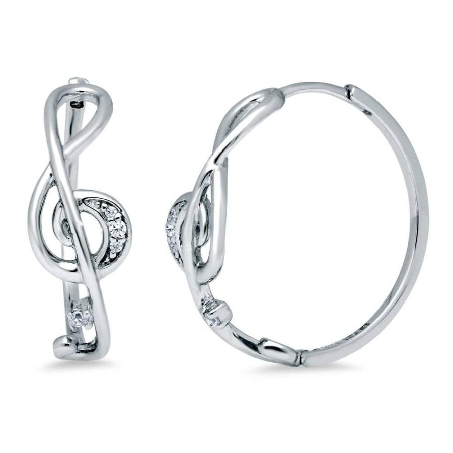 BERRICLE Sterling Silver Treble Clef Music Note Cubic Zirconia CZ ...