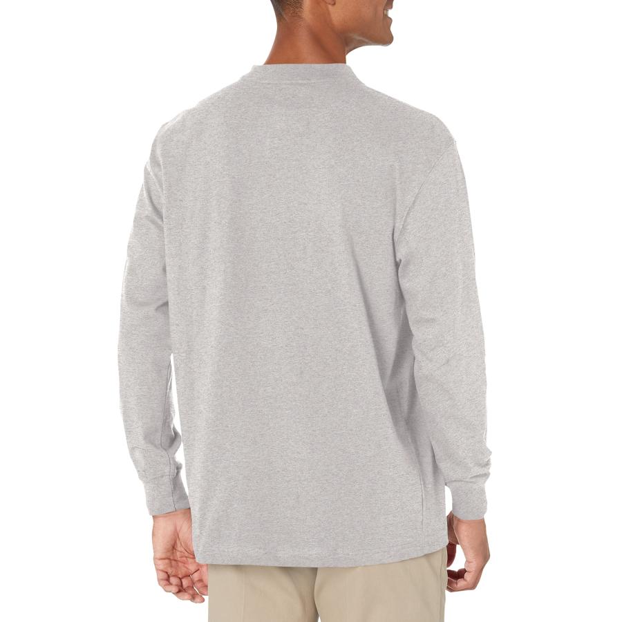 Dickies Men's Long Sleeve Heavyweight Henley Heather Gray X-Large｜kame-express｜05