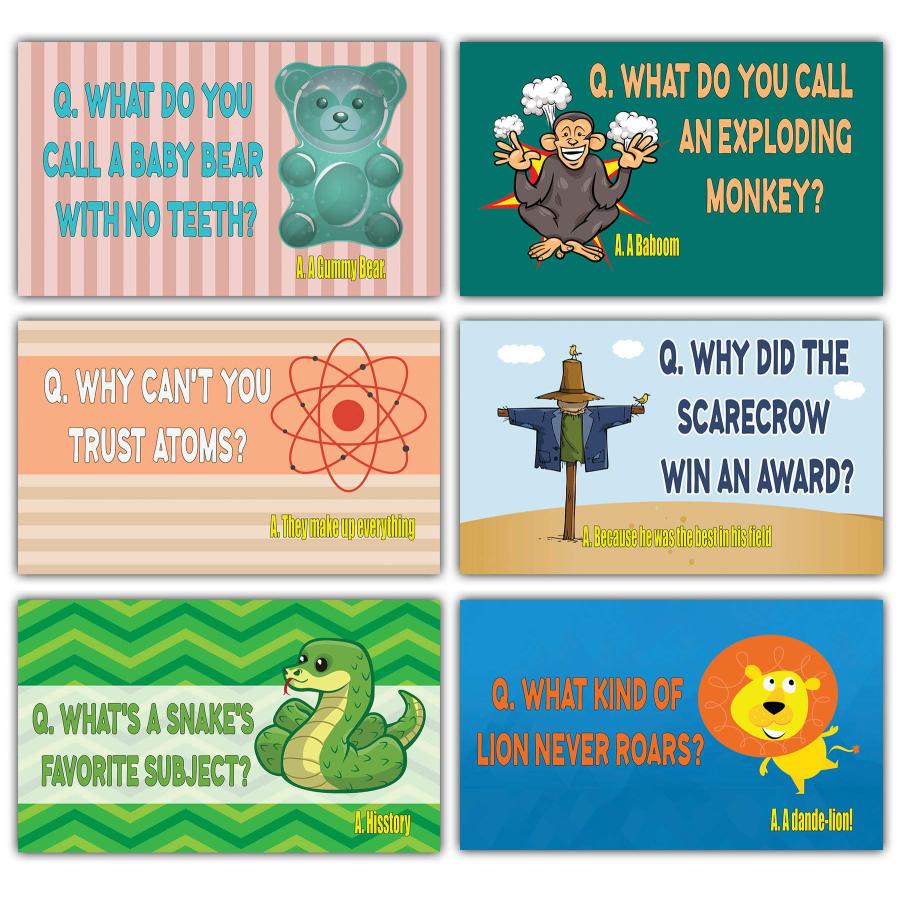 Creanoso Colorful Fun and Hilarious Lunch Box Jokes Cards Flashcards (30 Cards x 4 Sets)  School Lunch Box Note Cards f｜kame-express｜05